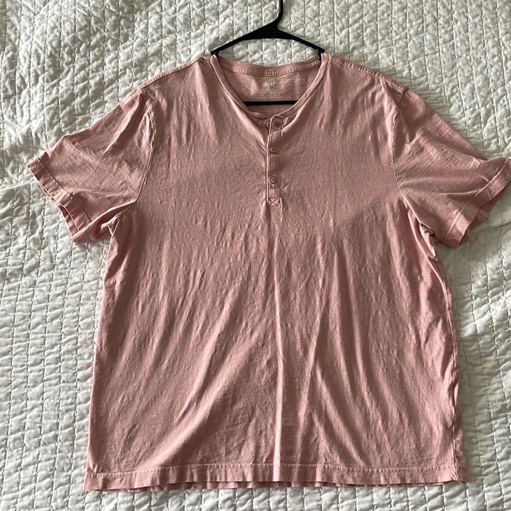 Pink regular fit Henley